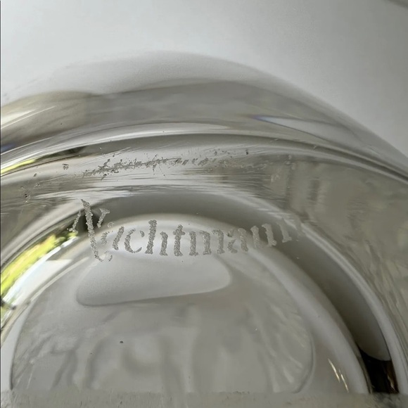 Vtg Natchmann Safari Series Giraffes On Parade Frosted Clear Large Crystal Vase - Picture 7 of 7